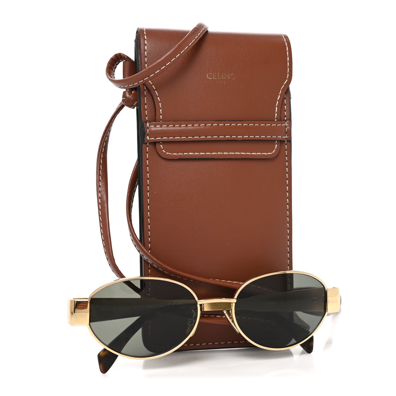 Celine Metal Triomphe 01 Sunglasses CL40235U Gold Green 7 of 7