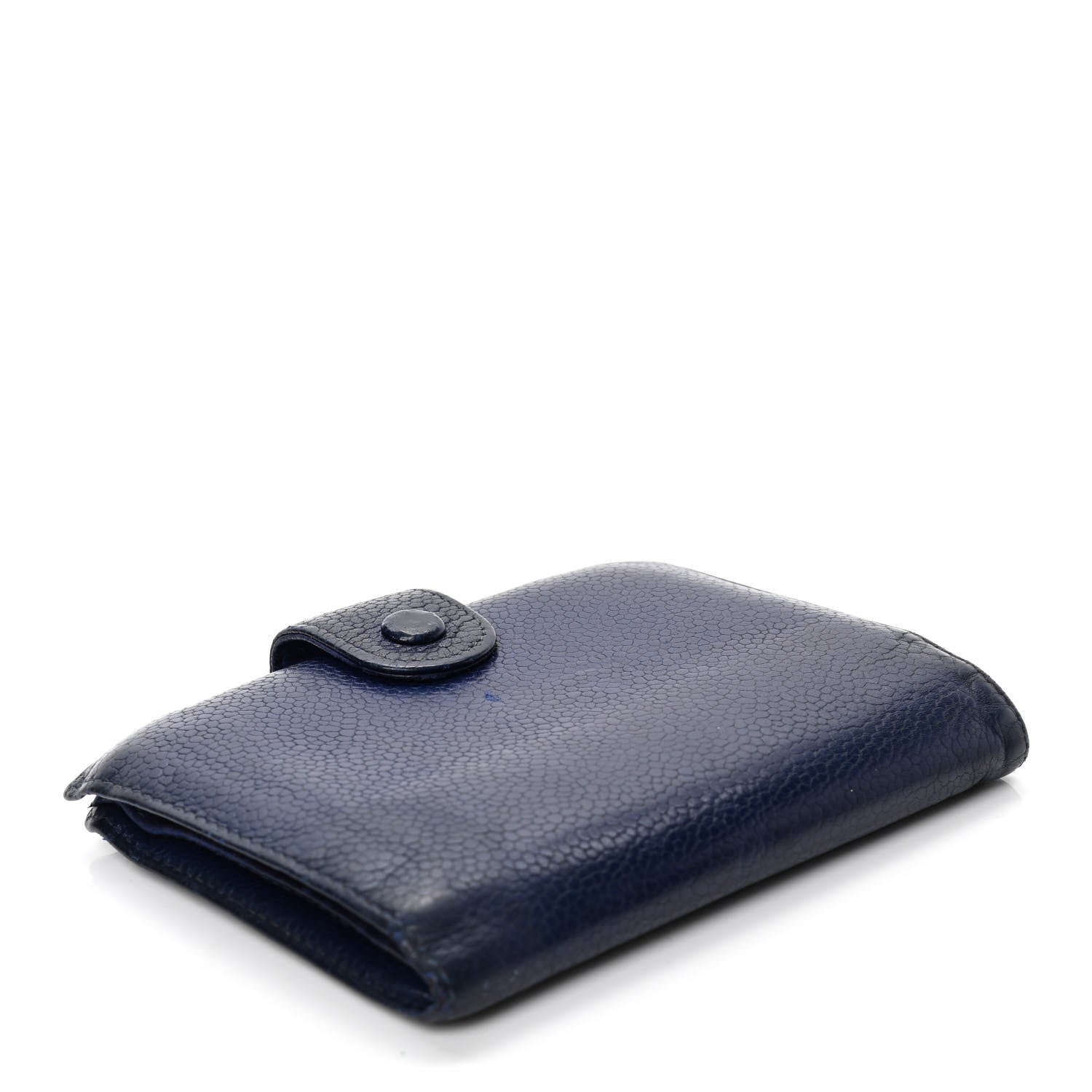 Chanel Caviar Timeless CC Compact French Wallet Navy Blue 3 of 5