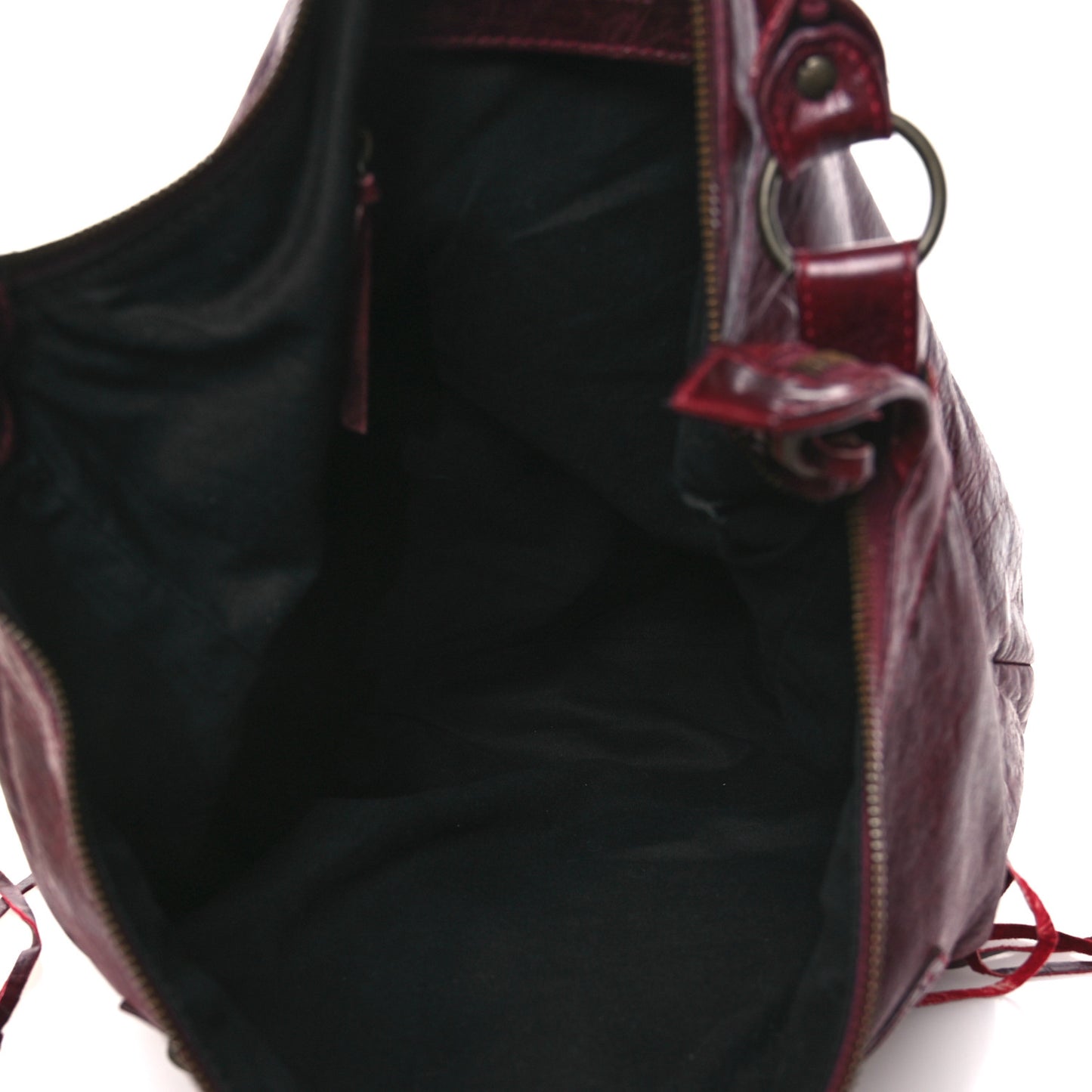 Agneau Classic Hardware Day Hobo Rouge Grenat