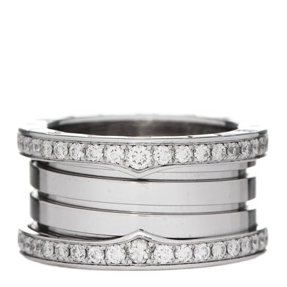 Bulgari 18K White Gold Diamond B.Zero1 Four-Band Pave Ring 52 6 3 of 6