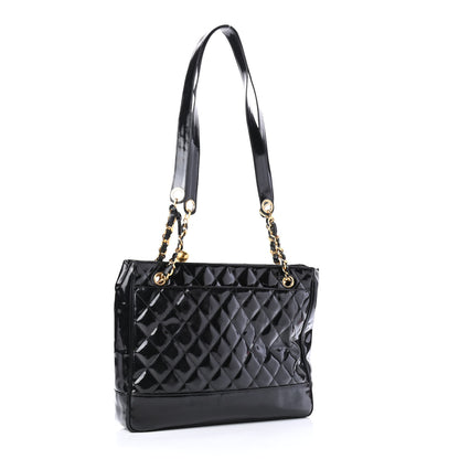 Chanel Patent Quilted Shoulder Bag Black 2 of 4