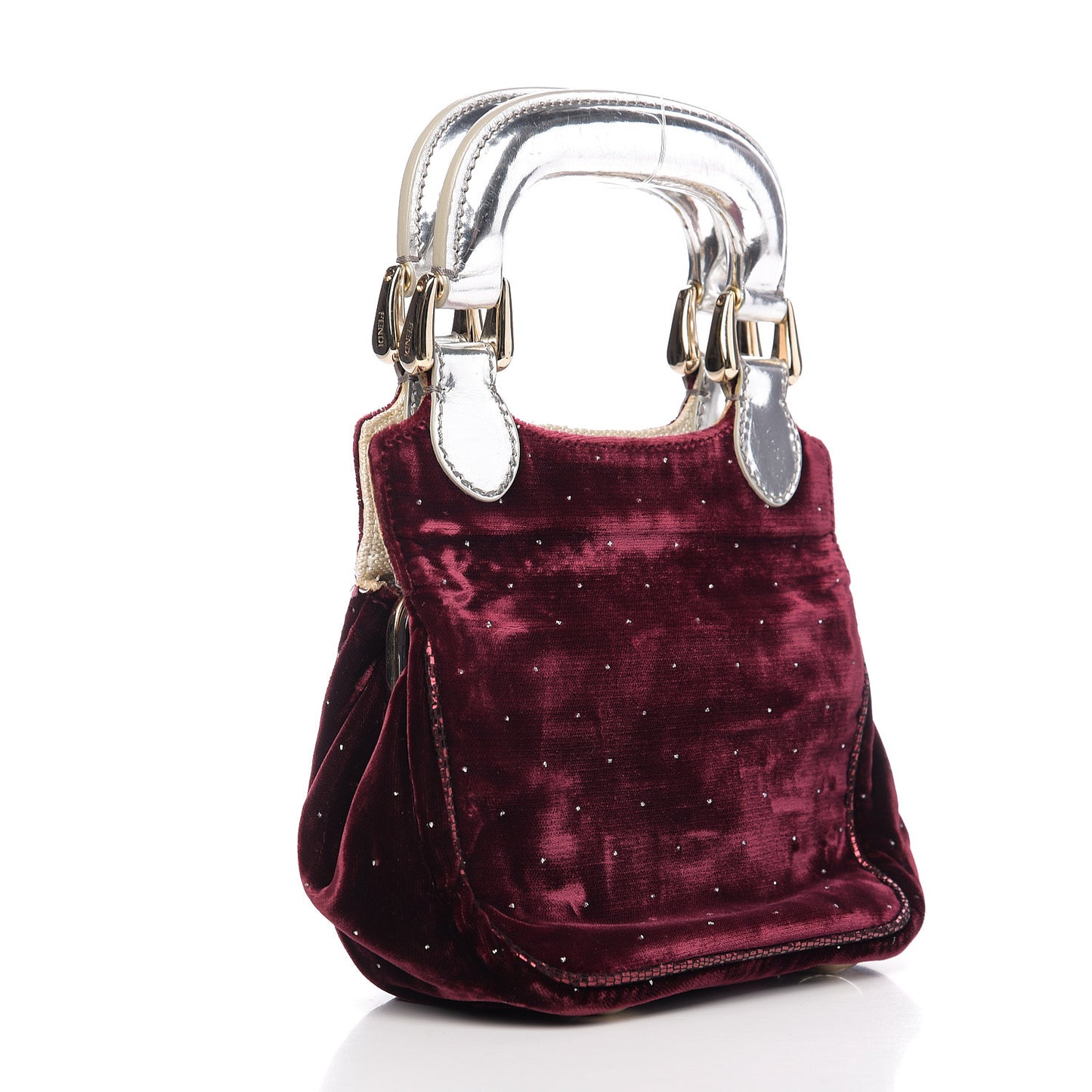 Velvet Calfskin Goatskin Neve Evening Bag Bordeaux