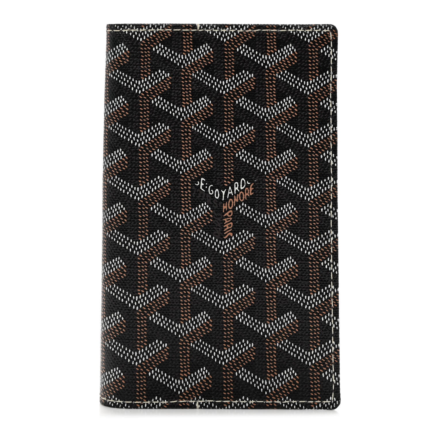 Goyard Goyardine Grenelle Passport Wallet Black Gold 1 of 6