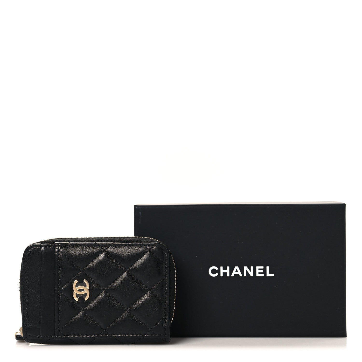 Chanel Caviar Quilted Zip Card Holder Black 8 of 8