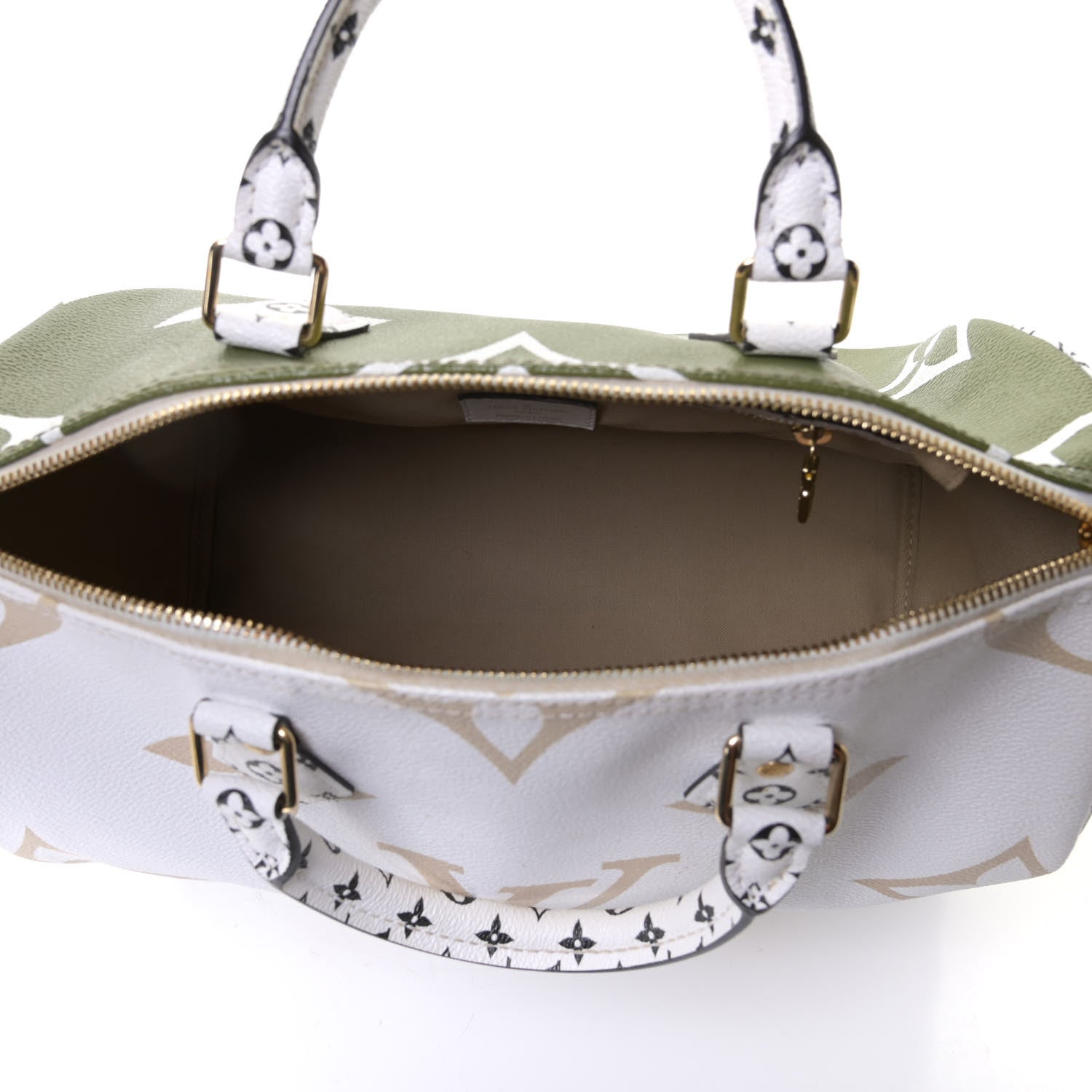 Louis Vuitton Monogram Giant Speedy Bandouliere 30 Kaki Beige 4 of 5