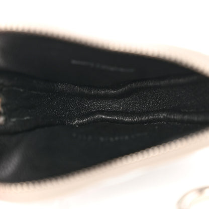 Saint Laurent Metallic Cracked Calfskin Monogram Heart Key Pouch Silver 5 of 10