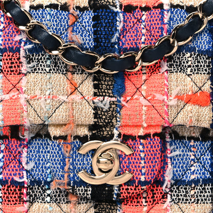 Chanel Tweed Quilted Mini Rectangular Flap Blue Orange Yellow 7 of 10