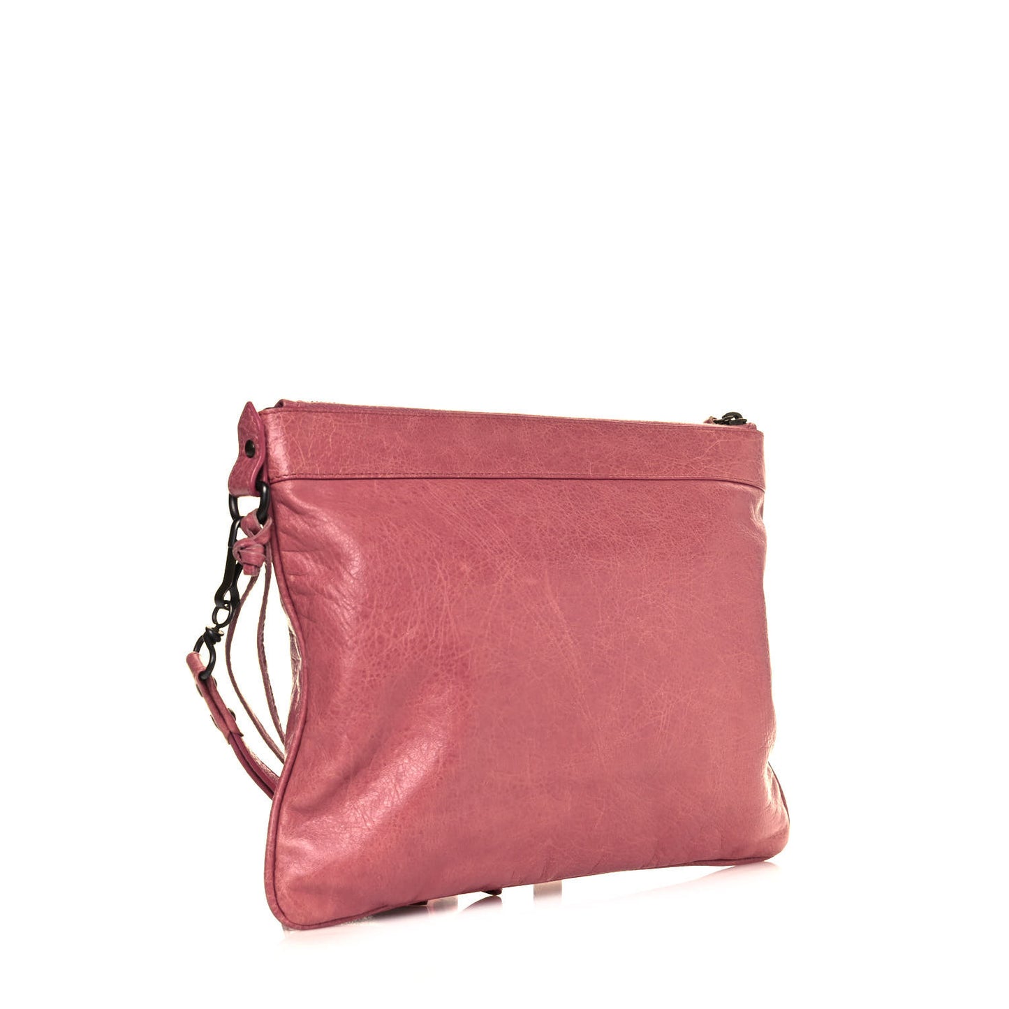 Agneau Classic Hardware Flat Handle Clutch Rose Bruyere