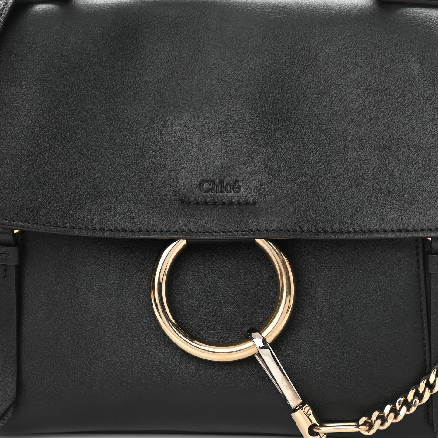 Calfskin Medium Faye Day Shoulder Bag Black
