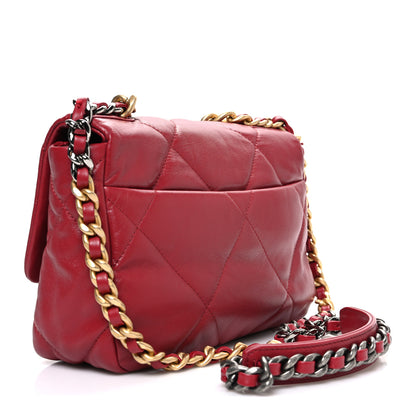 Chanel Goatskin Quilted Medium Chanel 19 Flap Red 3 of 10