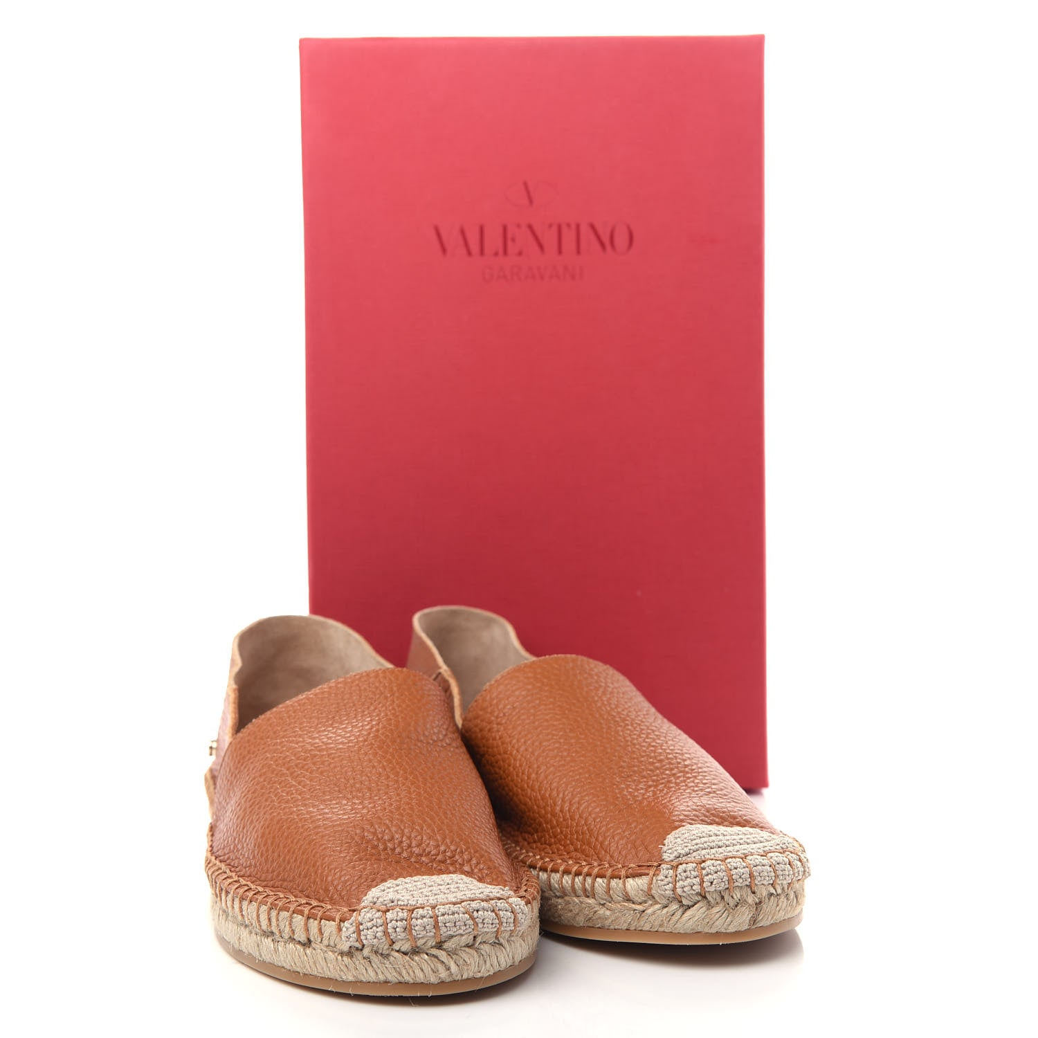 Valentino Garavani Grained Calfskin Feather Strap Espadrilles 36 Tan 10 of 10