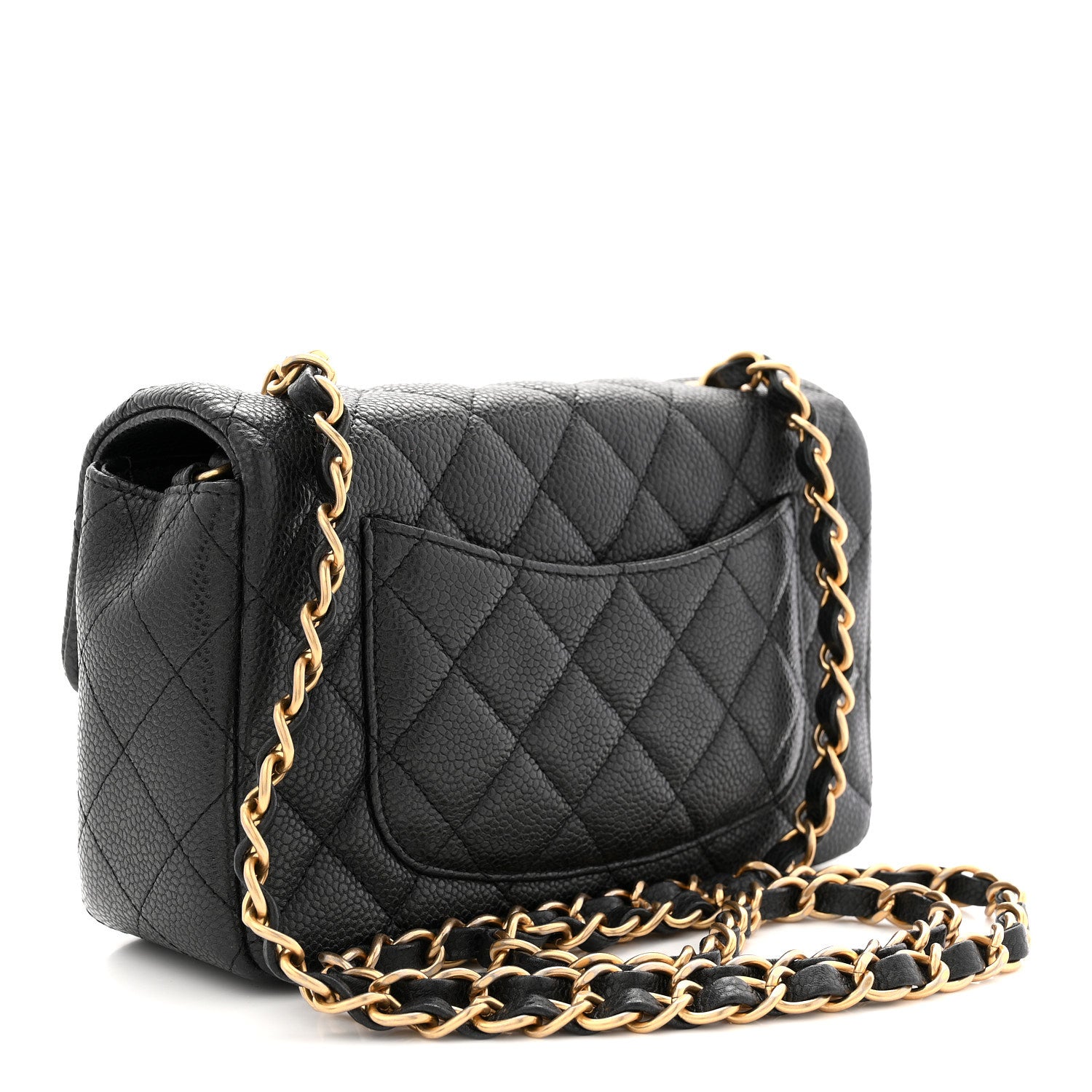 Chanel Metallic Caviar Quilted Mini Rectangular Flap Black 3 of 10