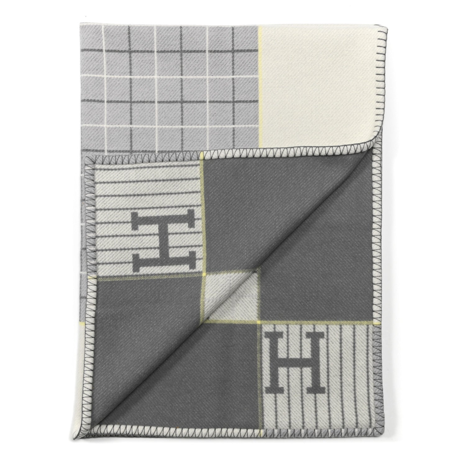 Hermes Wool Cashmere Avalon Cabriole Blanket Gris Perle 2 of 3