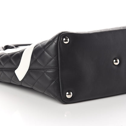 Chanel Calfskin Quilted Large Cambon Tote Black White 9 of 10