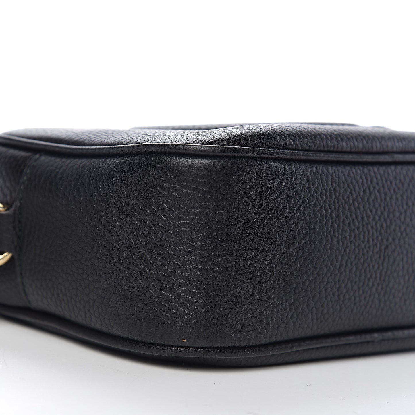 Pebbled Calfskin Small Soho Disco Bag Black