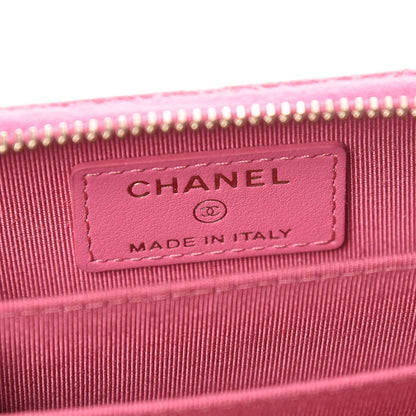 Chanel Caviar Quilted Zip Coin Purse Pink 8 of 10