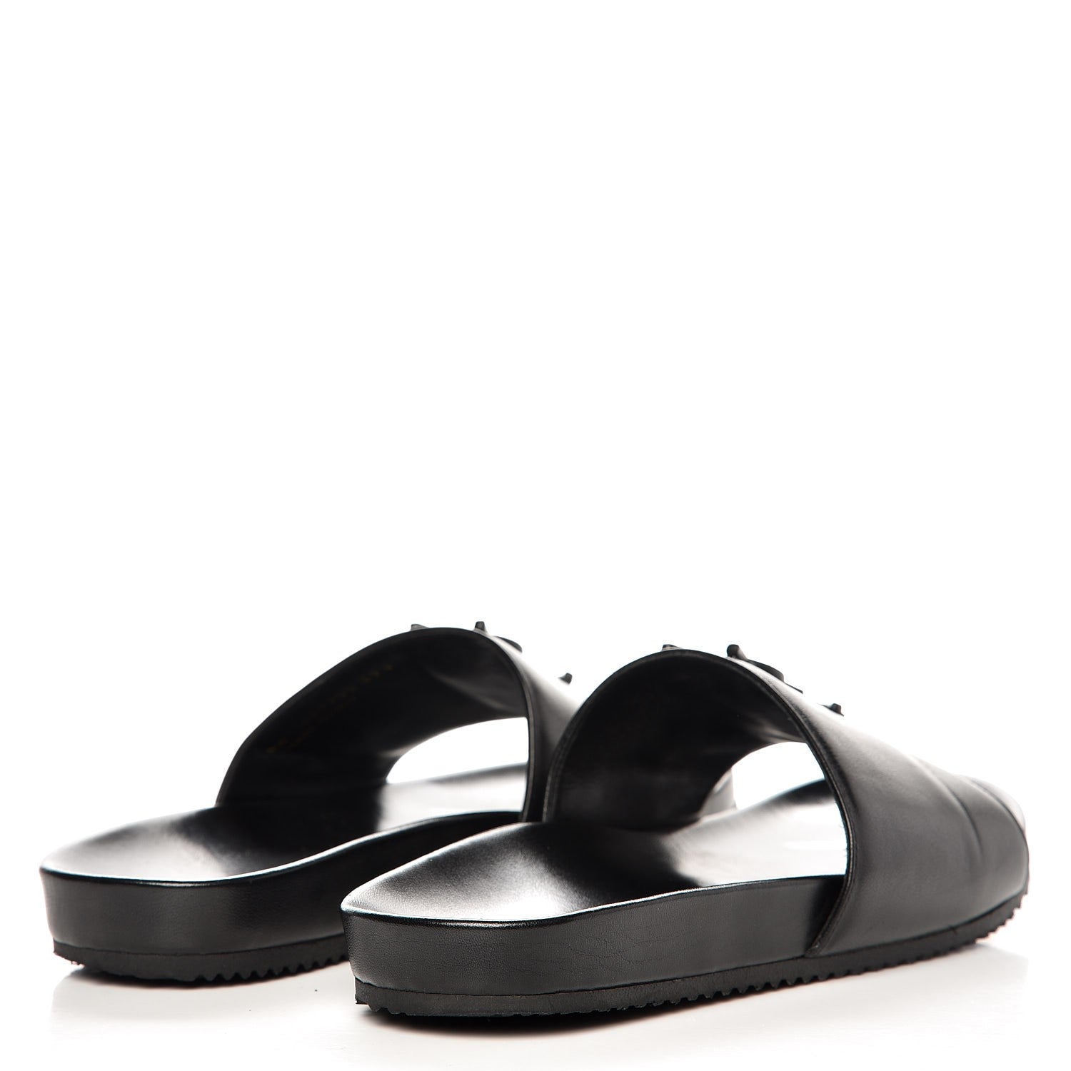 Saint Laurent Lambskin Joan Slide Sandals 39.5 Black 4 of 9