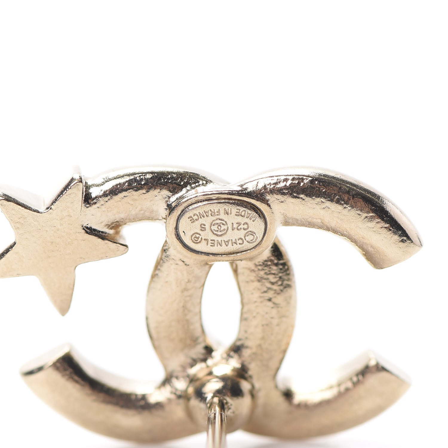 Chanel Crystal CC Starfall Earrings Gold 4 of 5