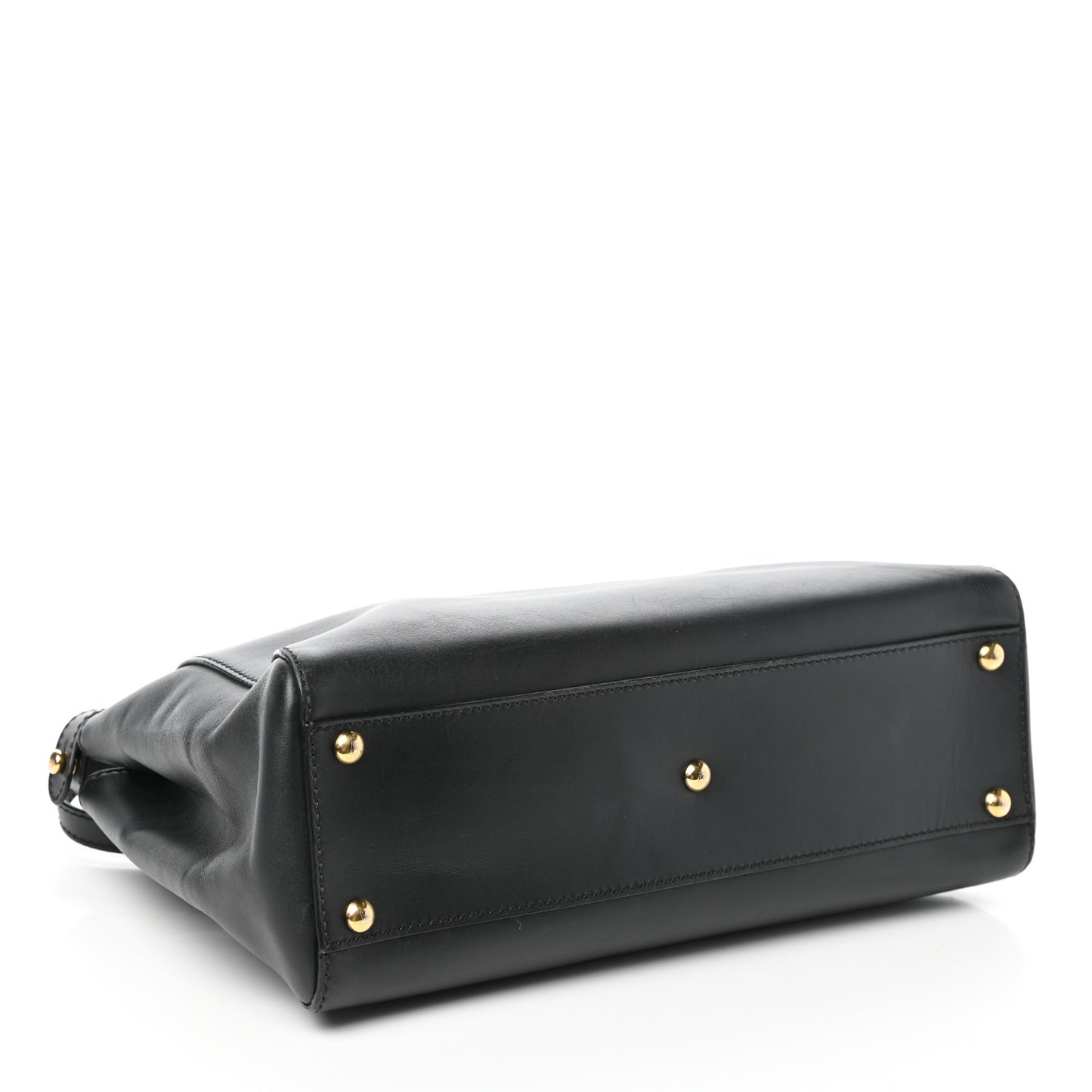 Vitello Morgan Shiny Nappa Medium Peekaboo Iconic Satchel Black