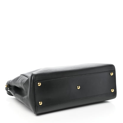 Fendi Vitello Morgan Shiny Nappa Medium Peekaboo Iconic Satchel Black 4 of 10