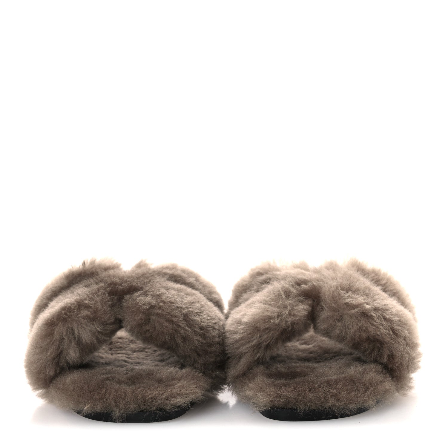 Hermes Woolskin Oran Sandals 37 Etoupe 3 of 10