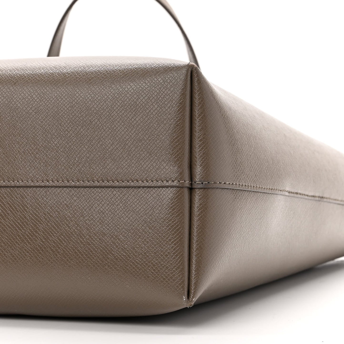 Grained Calfskin Large Shopping Tote Warm Taupe Black
