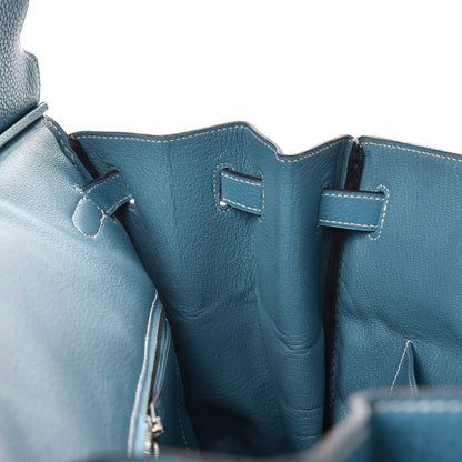 Hermes Taurillon Clemence Birkin 40 Blue Jean 27 of 28