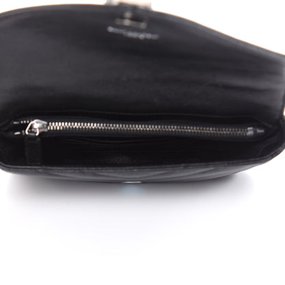 Saint Laurent Sheepskin Matelasse Chevron Monogram College Chain Wallet Black 5 of 12