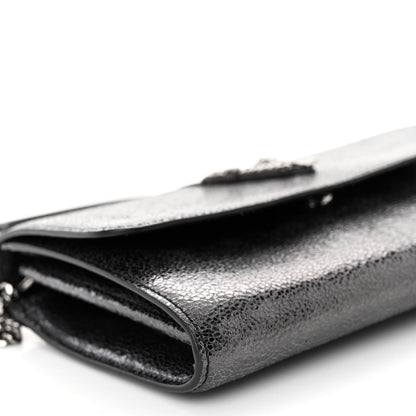 Versace Metallic Calfksin Virtus Wallet On Chain Grey 8 of 10