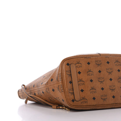 MCM Visetos Medium Liz Reversible Shopper Tote Cognac 7 of 16