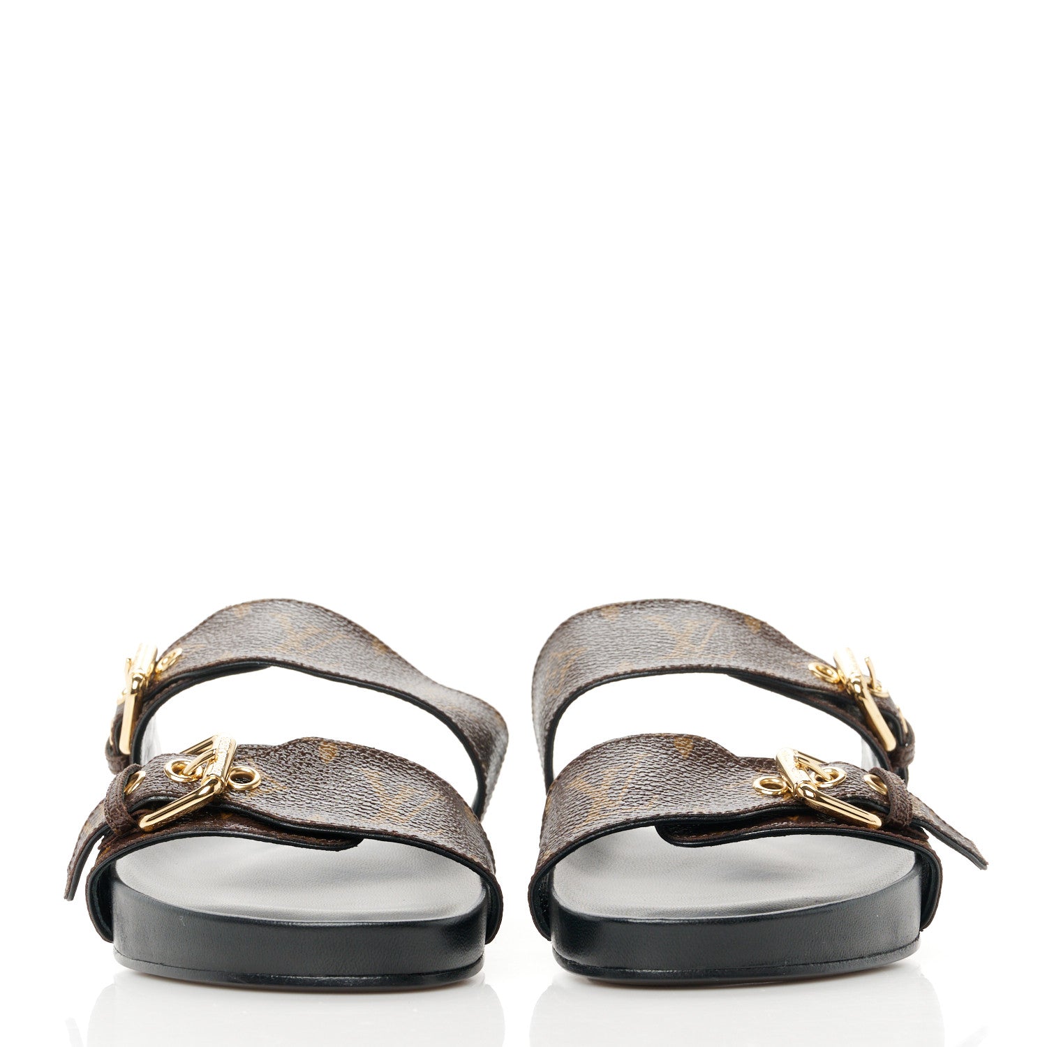 Louis Vuitton Monogram Bom Dia Mule Sandals 36 Black 2 of 9