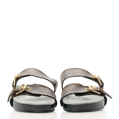 Louis Vuitton Monogram Bom Dia Mule Sandals 36 Black 2 of 9