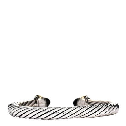 David Yurman Sterling Silver 14K Yellow Gold Black Onyx 7mm Cable Classics Bracelet 2 of 3
