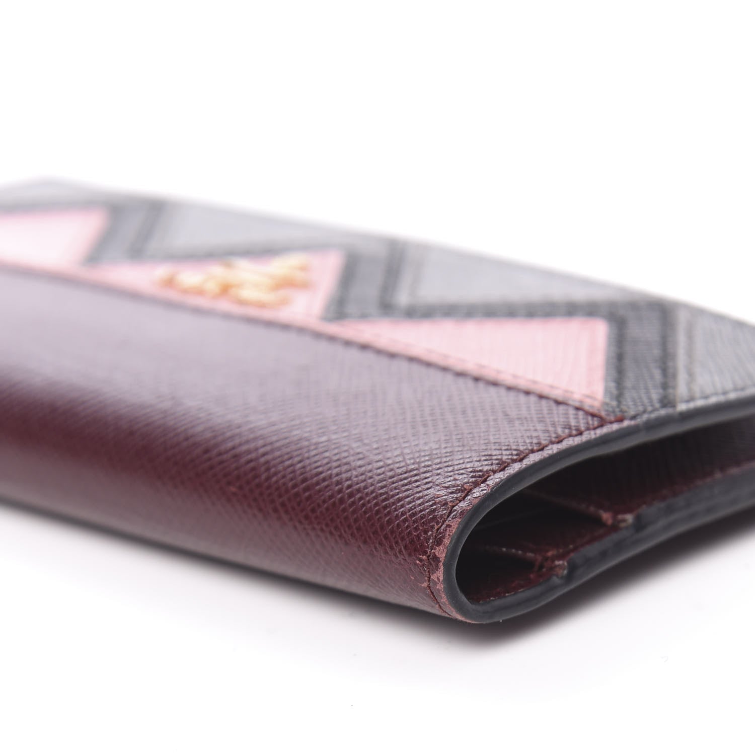 Prada Saffiano Greche Card Holder Granato Petalo Marmo 9 of 11