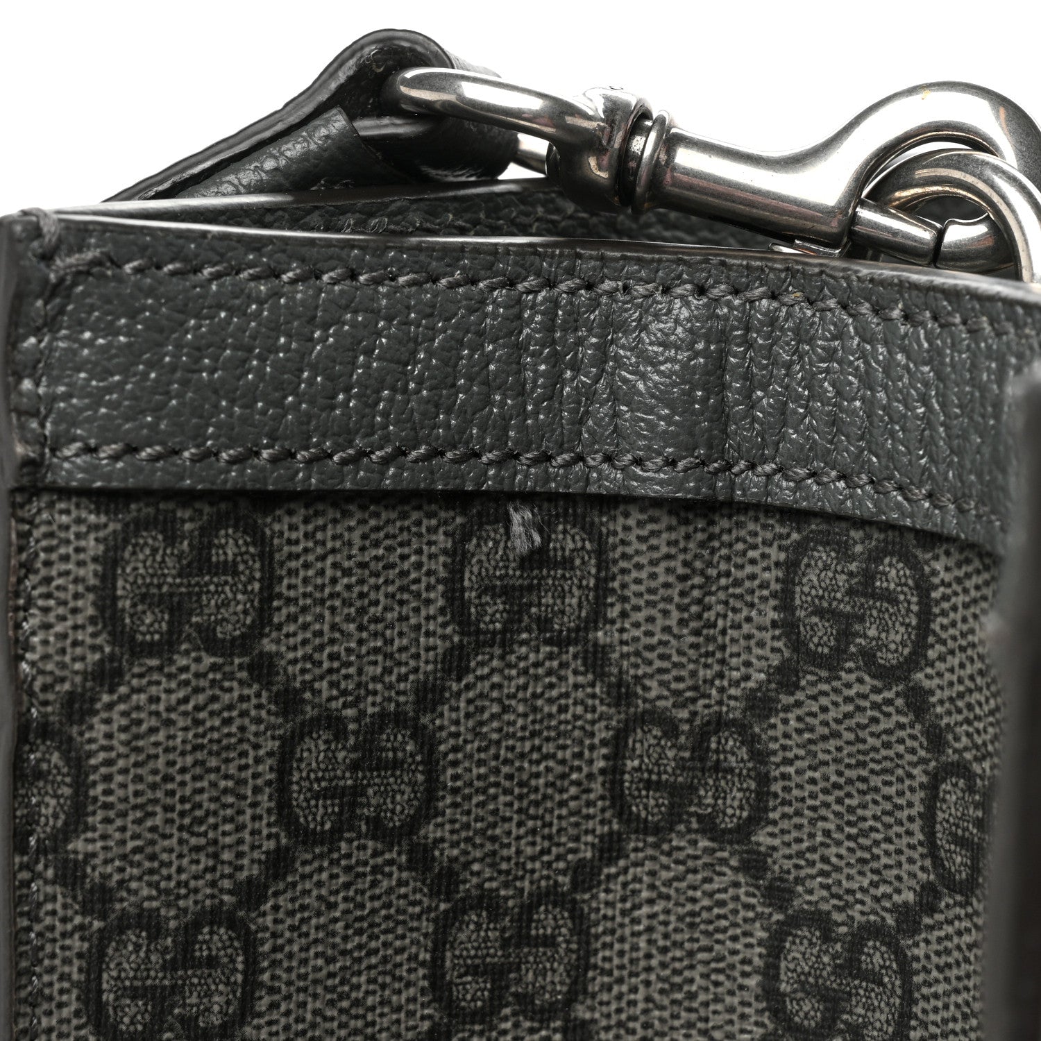 Gucci GG Supreme Monogram Textured Dollar Calfskin Medium Ophidia Tote Grey Black Graphite Grey 15 of 15