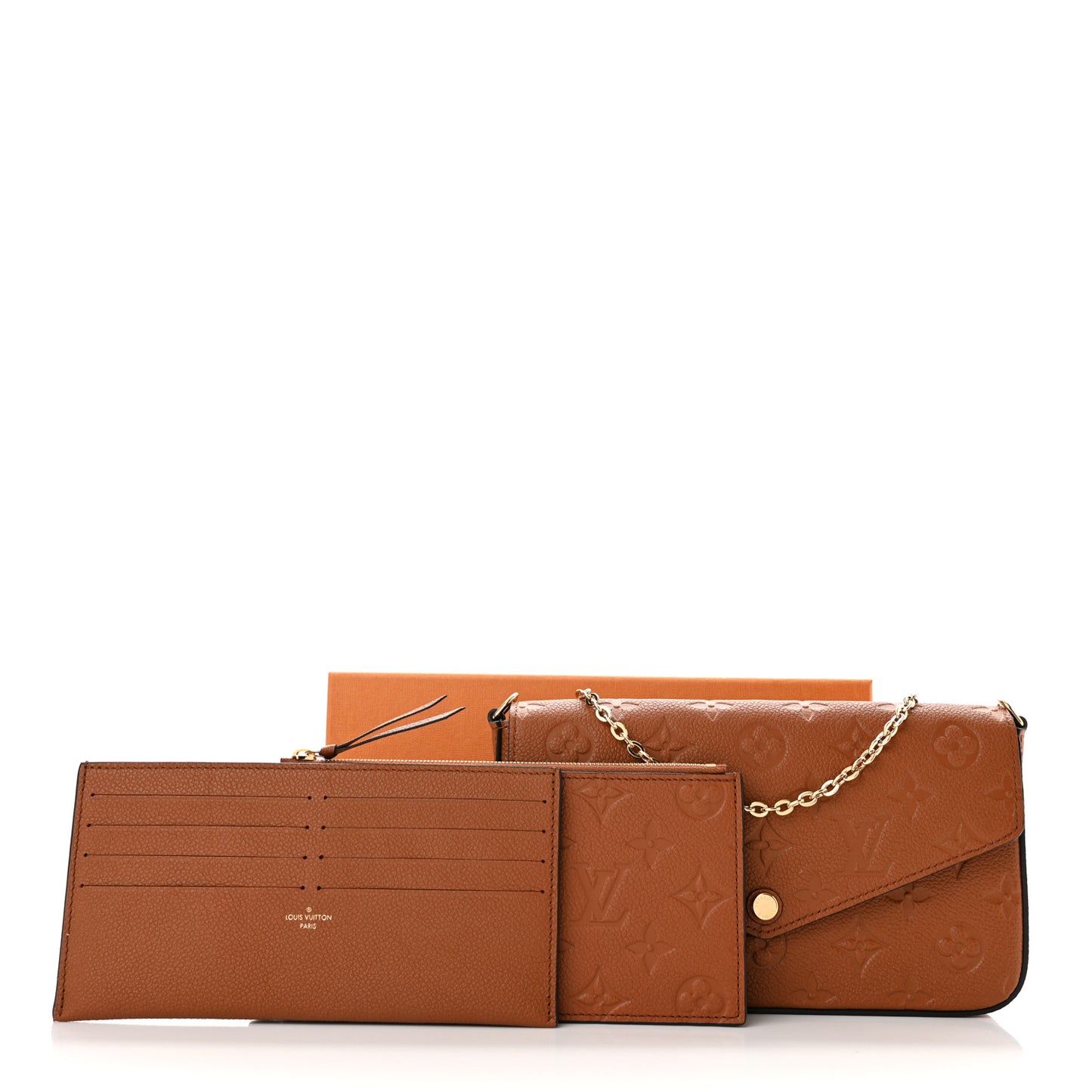 Empreinte Pochette Felicie Chain Wallet Cognac