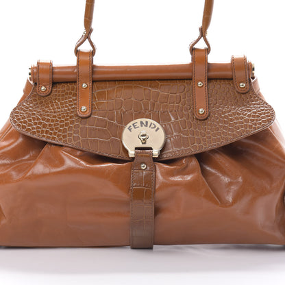 Fendi Lambskin Crocodile Embossed Medium Magic Bag Honey 8 of 12