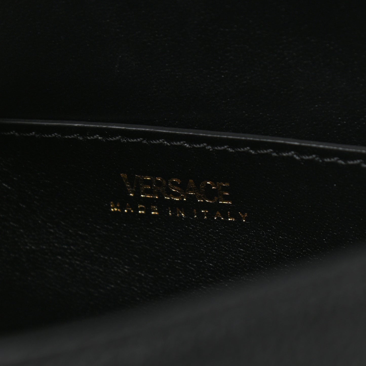 Grained Calfskin Small La Medusa Top Handle Bag Black