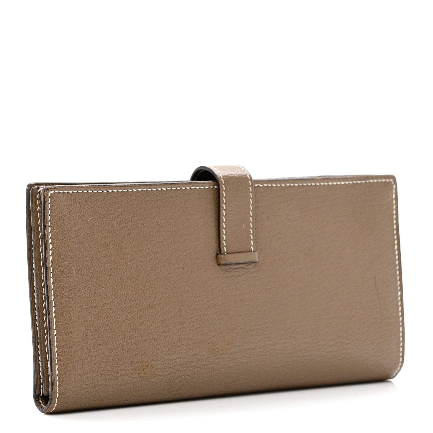 Hermes Chevre Mysore Bearn Gusset Wallet Etoupe 3 of 8