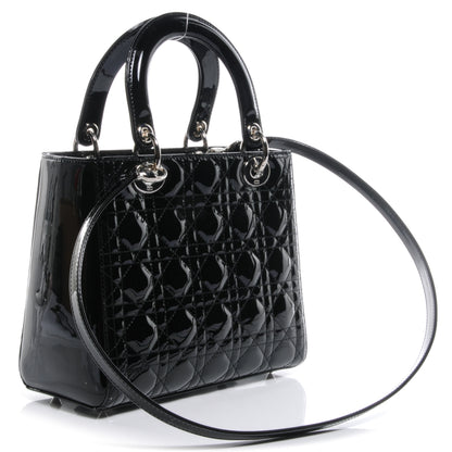 Christian Dior Patent Cannage Medium Lady Dior Black 3 of 8