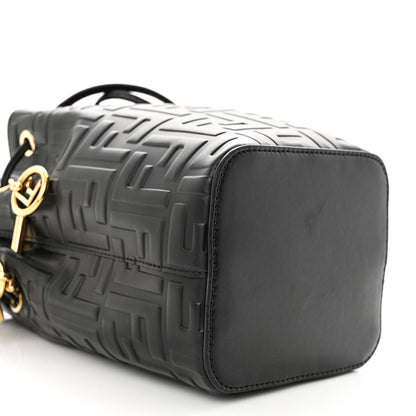 Fendi Vitello Liberty F is Fendi FF 1974 Embossed Mini Mon Tresor Bucket Bag Black 10 of 12