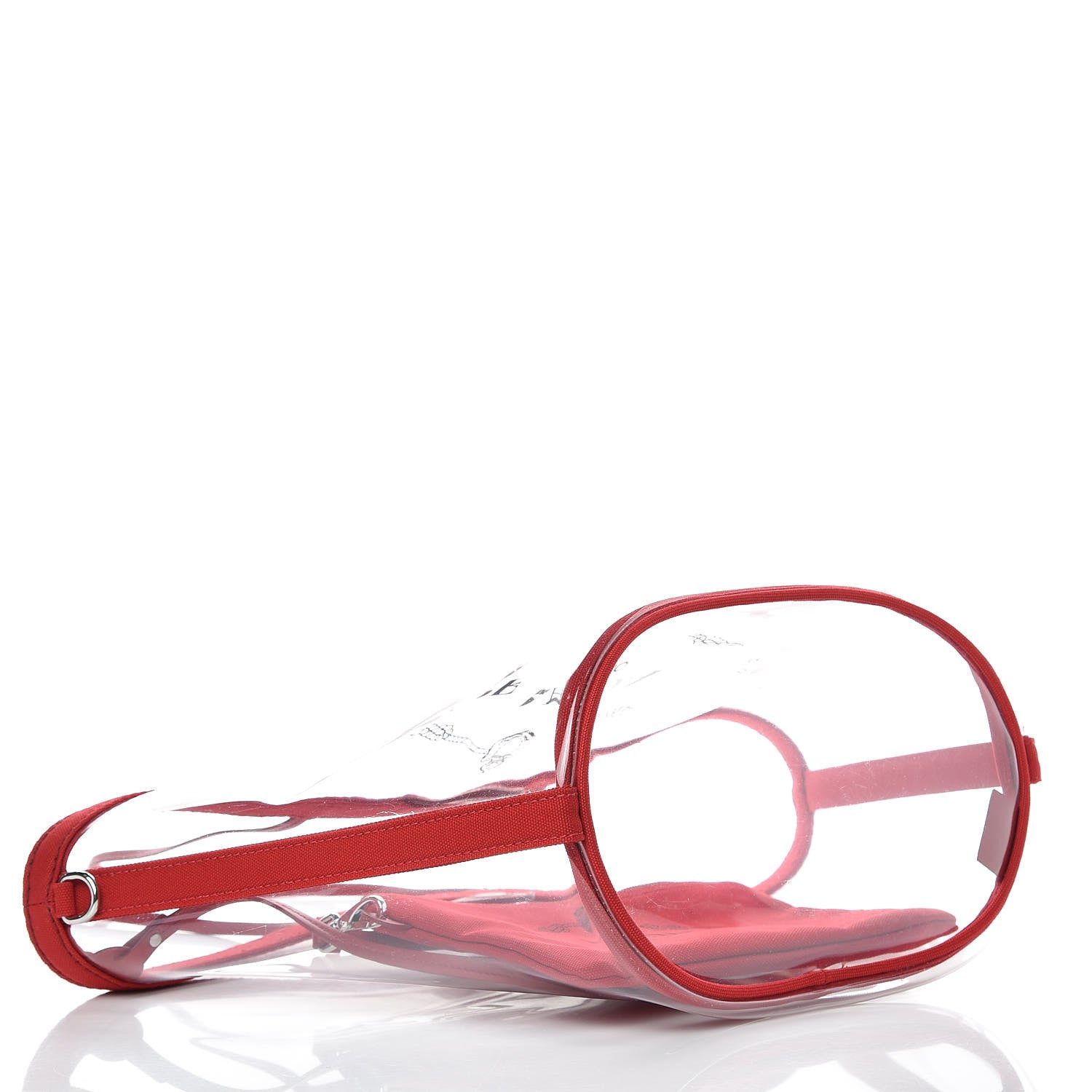 Prada Plexiglass Canapa Shopper Tote Red 5 of 8