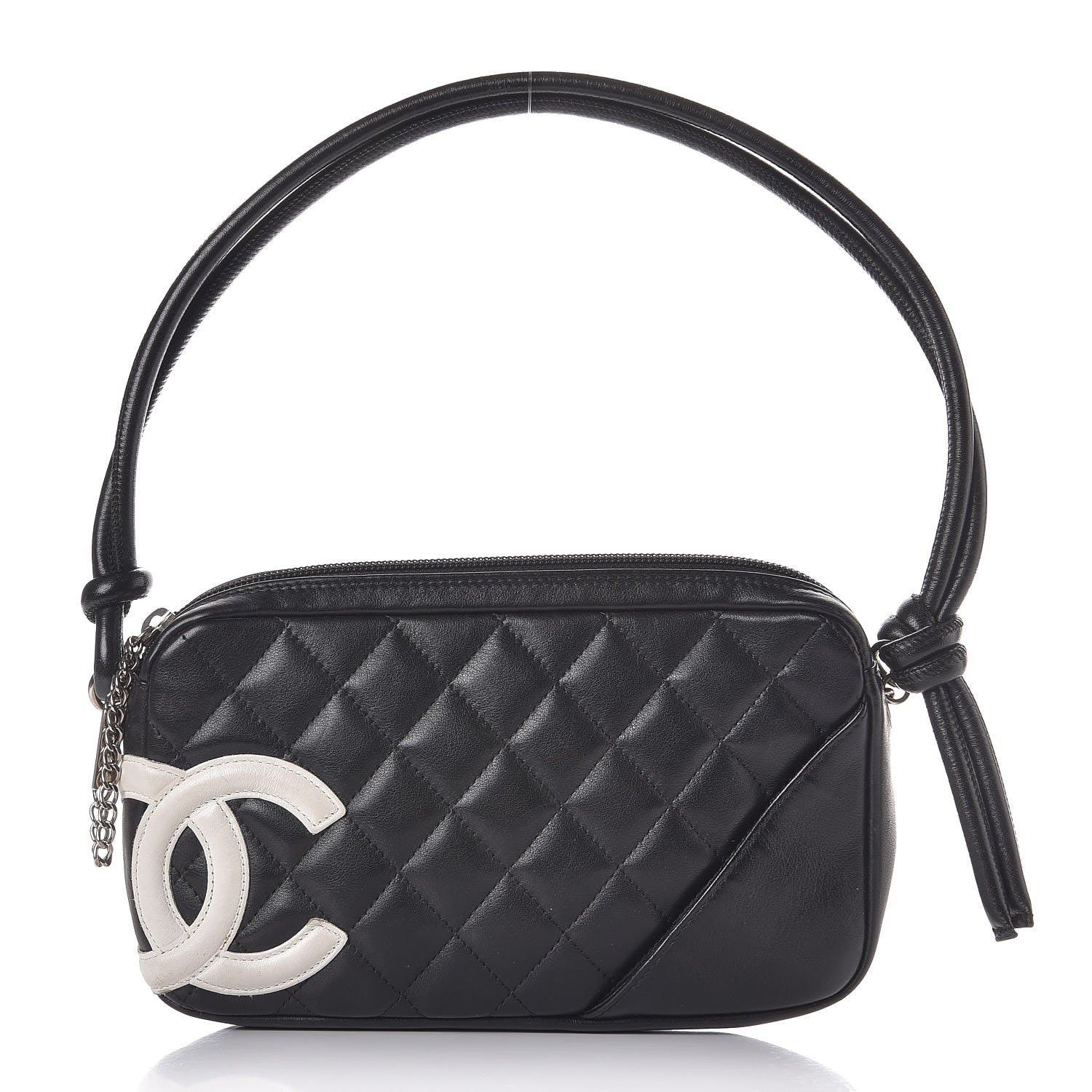 Chanel Calfskin Quilted Cambon Pochette Black White 1 of 11