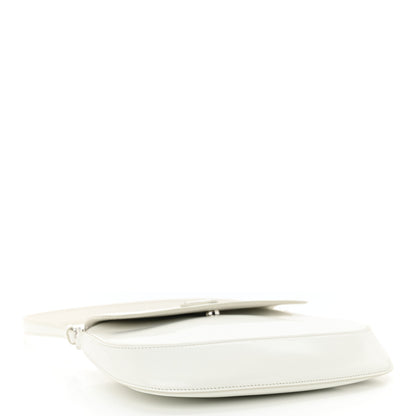 Prada Spazzolato Cleo Flap Shoulder Bag White 4 of 10