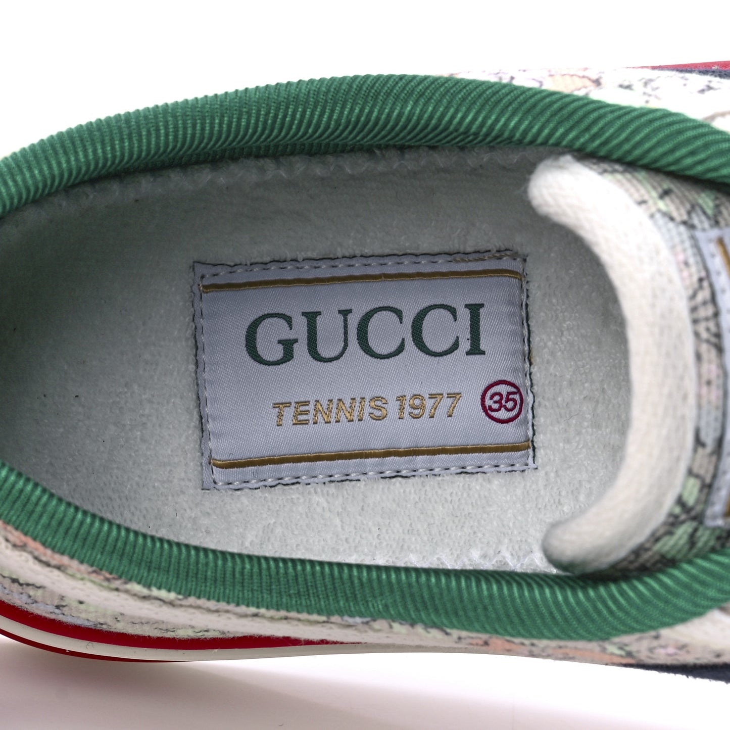 X LIBERTY OF LONDON Canvas Web Tracy Print Womens 1977 Tennis Sneakers 35 Mint Peach Mystic White