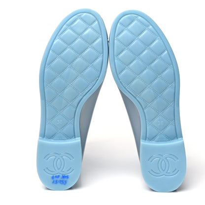 Chanel Rubber Rain Boots 38 Light Blue 5 of 8