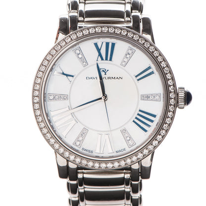 David Yurman Stainless Steel Diamond Bezel Mother of Pearl 38mm Classic Quartz Watch 4 of 9