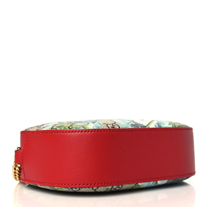 Gucci GG Supreme Monogram Blooms Mini Chain Shoulder Bag Beige Blue Navy Hibiscus Red 4 of 10