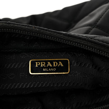 Prada Tessuto Nylon Stitched Shoulder Bag Black 6 of 13
