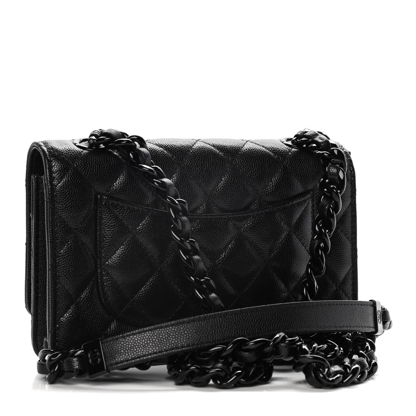 Caviar Quilted My Everything Wallet On Chain WOC Black